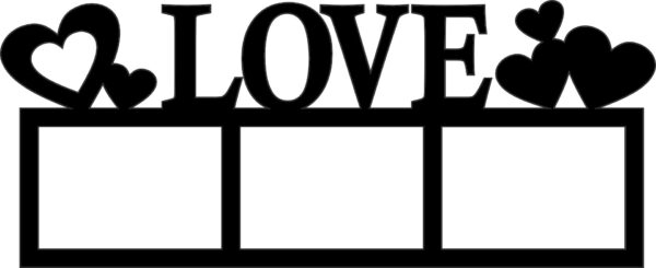 SSDECO.es | Marco de Fotos Personalizado LOVE, Cuadro Decorativo con 3 Fotos, Regalo Romántico para San Valentín (Negro)